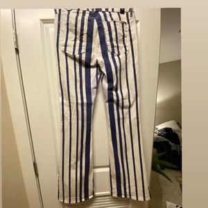 Hudson Blue & White Stripe Flare Jeans